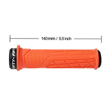Load image into Gallery viewer, FIFTY-FIFTY Single Lock-on Mountain Bike Grips, Bicycle Handlebar Locking Grips, Non-Slip MTB Handle Grips (Orange)