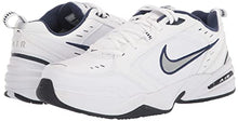Load image into Gallery viewer, Nike Men's NIKE AIR MONARCH IV (4E) RUNNING SHOES -9.5; White / Metallic Silver-Midnight Navy