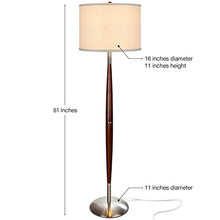 Load image into Gallery viewer, Brightech Lucas - Mid Century Modern Floor Lamp For Bedroom Reading - Brighten Living Room Corners with A Free Standing Light - Tall Office Lighting With Drum Shade & Handsome Wood Finish