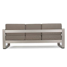 Load image into Gallery viewer, Christopher Knight Home Cape Coral Outdoor Loveseat Sofa with Tray, Khaki