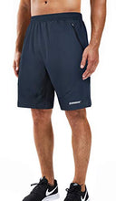 Load image into Gallery viewer, Souke Sports Men's Workout Running Shorts Quick Dry Athletic Performance Shorts Black Liner Zip Pockets (Darkgrey,Large)