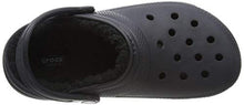 Load image into Gallery viewer, Crocs womens Crocs Men's and Women's Classic Lined | Warm Fuzzy Slippers Clog, Black/Black, 8 Women 6 Men US