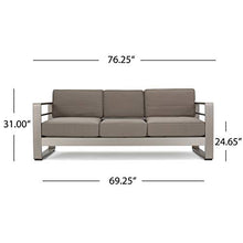 Load image into Gallery viewer, Christopher Knight Home Cape Coral Outdoor Loveseat Sofa with Tray, Khaki