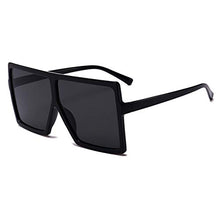 Load image into Gallery viewer, JUSLINK Oversized Sunglasses for Women Men, Square Flat Top Fashion Shades (Black)