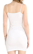 Load image into Gallery viewer, Chifave Women's Sexy Seamless Bodycon Spaghetti Strap Cami Slip Under Mini Dress (S, White)