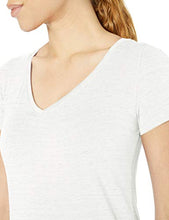 Load image into Gallery viewer, Amazon Brand - Core 10 Women's Pima Cotton Blend Short Sleeve V-Neck T-Shirt, Light grey spacedye, Medium