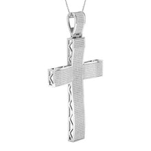 Load image into Gallery viewer, Dazzlingrock Collection 2.50 Carat (ctw) Round White Diamond Men's Hip Hop Religious Cross Pendant (Silver Chain Included), 18K White Gold