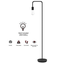 Load image into Gallery viewer, Industrial Floor Lamp - Floor Lamp with Eye Caring,LED Bulb Included, Led Floor Lamps for Bedroom, Floor Lamps for Living Room, in-Line On/Off Foot Switch,Matte Black
