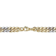 Load image into Gallery viewer, 14k Yellow And White Gold Miami Cuban Curb Hollow Link Mens Bracelet, 8.5"