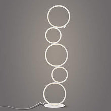 Load image into Gallery viewer, LED Floor Lamp Modern Ring Style for Bedroom Living Room Kids Room Study Room Standing 39 Inches Tall, 3 Brightness Levels Dimable with Touch Switch 1600 Lumens 3000K Warm White 24W Class A Energy