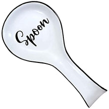 Load image into Gallery viewer, Home Acre Designs Spoon Rest For Kitchen Counter & Stove Top - White Ceramic Spoon Holder for Cooking & Counter Protection - Essential Kitchen Gadgets - White Farmhouse