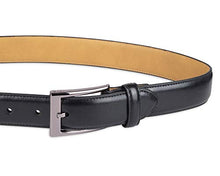 Load image into Gallery viewer, Dockers Men's 1 3/8 in. Feather-Edge Belt with Two-Row Stitching, Deep Black, 34