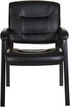 Load image into Gallery viewer, AmazonBasics Classic Leather Office Desk Guest Chair with Metal Frame, Black