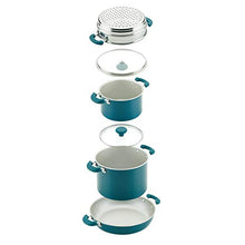 Load image into Gallery viewer, Rachael Ray 8-Piece Aluminum Cookware Set, Teal Shimmer