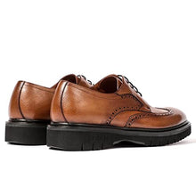 Load image into Gallery viewer, Men’s Dress Shoes Oxford Derby Formal Shoes Retro Fetal Cowhide Genuine Leather Men's Wedding Shoe Brown