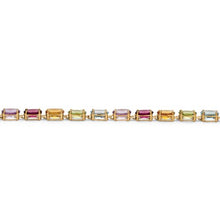 Load image into Gallery viewer, 10K Yellow Gold Oval Cut Genuine Gemstone, Tennis Bracelet (3.5mm), Box Clasp, 7.25 inches