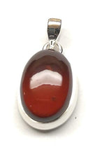 Load image into Gallery viewer, Natural Hessonite Garnet 925 Solid Sterling Silver Pendant 22mm