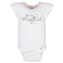 Load image into Gallery viewer, GERBER Baby Girls 4-Pack Short Sleeve Onesies Bodysuits, Pink Butterfly, 0-3 Months