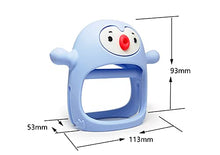 Load image into Gallery viewer, Smily Mia Penguin Buddy Never Drop Silicone Baby Teething Toy for 0-6month Infants, Baby Chew Toys for Sucking Needs, Hand Pacifier for Breast Feeding Babies, Car Seat Toy for New Born, -Light Blue