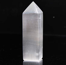 Load image into Gallery viewer, AMOYSTONE Selenite Tower Crystals and Healing Stones Wands Crystal Points 4 Sides Tower Large 6" Tall 1 PC