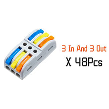 Load image into Gallery viewer, XALXMAW 48 Pcs Lever Wire Nut Connectors,Compact Splicing Connectors Electrical Wires Solid Stranded Flexible Terminal Block 28-12 AWG