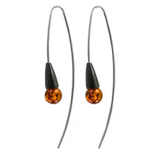 Load image into Gallery viewer, Honey Amber Sterling Silver French Collection Designer Earrings