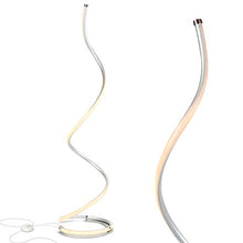 Load image into Gallery viewer, Brightech Allure - 32” Bright LED Spiral Lamp Gets Compliments - Modern Curved Pole Light for Bedrooms & Living Rooms - Floor Standing/End Table Lamp with Built In Dimmer Switch - Platinum