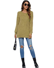 Load image into Gallery viewer, AUSELILY Womens Sweaters Tunic Shirts for Women Tunic Tops for Leggings for Women Yellow M