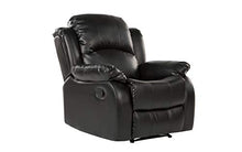 Load image into Gallery viewer, Divano Roma Furniture Bonded Leather Recliner Chair - Overstuffed, Black