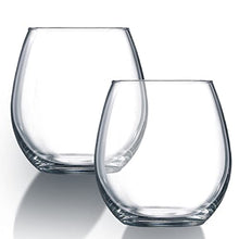 Load image into Gallery viewer, Chef's Star Elegant Glass Stemless Wine Glasses for Red or White Wine Heavy Base Ideal For Cocktails & Scotch Perfect For Homes & Bars 15 oz, Set of 2