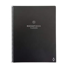 Load image into Gallery viewer, Rocketbook Fusion Smart Reusable Notebook - Calendar, To-Do Lists, and Note Template Pages with 1 Pilot Frixion Pen & 1 Microfiber Cloth Included - Infinity Black Cover, Letter Size (8.5" x 11")