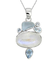 Load image into Gallery viewer, YoTreasure Solid 925 Sterling Silver Moonstone Chain Pendant 1.65"