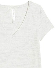 Load image into Gallery viewer, Amazon Brand - Core 10 Women's Pima Cotton Blend Short Sleeve V-Neck T-Shirt, Light grey spacedye, Medium