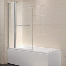 Load image into Gallery viewer, Shower Door Hinged Frameless Clear Glass Bathtub Door Chrome Finish (55"X39") -1/4"