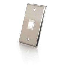 Load image into Gallery viewer, C2G 37093 One Port Keystone Single Gang Wall Plate, TAA Compliant, Stainless Steel