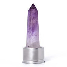 Load image into Gallery viewer, Kiara Crystal Elixir Bottle | 16oz Natural Gemstone Water Bottle for Making Crystal Infused Gemwater | Includes Premium Healing Crystal, Free E-Book and Neoprene Sleeve (Super Sleeve - Amethyst)