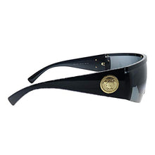 Load image into Gallery viewer, Versace VE 2197 126187 Matte Black Metal Shield Sunglasses Grey Lens