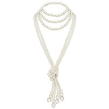 Load image into Gallery viewer, BABEYOND Art Deco Fashion Faux Pearls Necklace 1931s Flapper Beads Cluster Long Pearl Necklace for Gatsby Costume Party