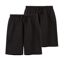 Load image into Gallery viewer, UNACOO Unisex Kids 2-Pack 100% Cotton Shorts for Boys and Girls (Age 3-12 Years) (Black, xs(3-4Y))