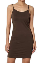 Load image into Gallery viewer, TheMogan Women's Adjustable Strap Long Cami Full Slip Under Dress Brown S/M