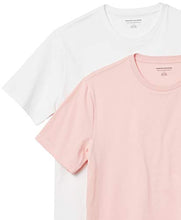 Load image into Gallery viewer, Amazon Essentials Men's 2-Pack Slim-Fit Short-Sleeve Crewneck Pocket T-Shirt, -Light Pink/White, Large