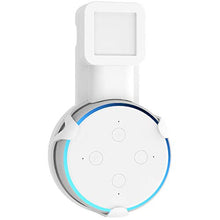 Load image into Gallery viewer, Outlet Wall Mount Stand for Smart Home Speakers Voice Assistants Dot 3rd Gen Hanger Holder Case Bracket Space Saving Perfect Accessories Without Messy Wires or Screws (AMM002-W), White by WALI