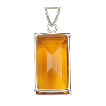 Load image into Gallery viewer, GEMHUB 25.50 Gram Yellow Citrine Pendant Without Chain, Emerald Cut Sterling Silver Pendant Without Chain Jewelry Fashion Idea