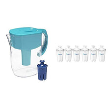 Load image into Gallery viewer, Brita Everyday Pitcher with 1 Longlast Filter, Large 10 Cup, Turquoise & 35557 Replacement Filters for Pitchers and Dispensers, 6 Count