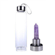 Load image into Gallery viewer, SAOI Amethyst Crystal Glass Water Bottle