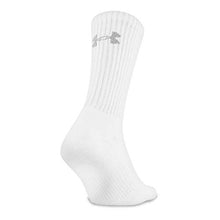 Load image into Gallery viewer, Under Armour Youth Cotton Crew Socks, 6-Pairs , White/Gray , Small