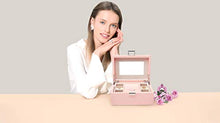 Load image into Gallery viewer, Vlando Jewelry Box, Jewelry Organizer and Storage with Mirror and Tray- Pink