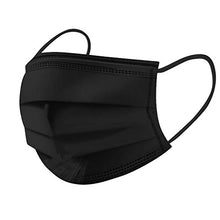 Load image into Gallery viewer, 50/100pc Disposable Face Bandanas - 3 Ply Non-woven Black Breathable Face ??į“ ??,Protective Anti-dust Windproof Facial Scarf with Elastic Ear Loop for Outdoor Ski Cycling Camping Running (B:100pcs)
