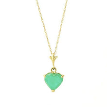 Load image into Gallery viewer, Galaxy Gold 14k 22" Solid Yellow Gold Necklace with Natural 1.20ct Emerald Heart Pendant