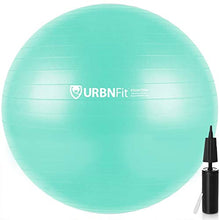 Load image into Gallery viewer, URBNFit Exercise Ball (Multiple Sizes) for Fitness, Stability, Balance & Yoga Ball - Workout Guide & Quick Pump Included - Anti Burst Professional Quality Design